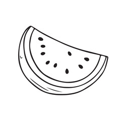 Watermelon silhouette vector illustration, Simple, clear and beautiful arts and crafts artisanal stencil print style illustration