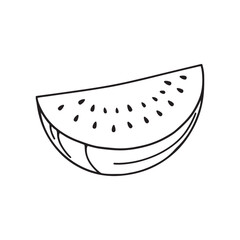 Watermelon silhouette vector illustration, Simple, clear and beautiful arts and crafts artisanal stencil print style illustration
