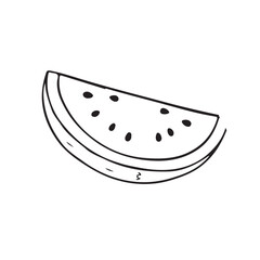 Watermelon silhouette vector illustration, Simple, clear and beautiful arts and crafts artisanal stencil print style illustration