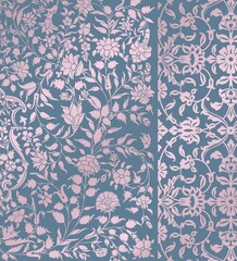 wedding card design, traditional paisley floral pattern , royal India	