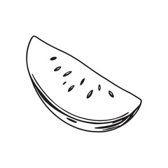 Watermelon silhouette vector illustration, Simple, clear and beautiful arts and crafts artisanal stencil print style illustration