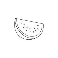 Watermelon silhouette vector illustration, Simple, clear and beautiful arts and crafts artisanal stencil print style illustration