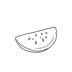 Watermelon silhouette vector illustration, Simple, clear and beautiful arts and crafts artisanal stencil print style illustration