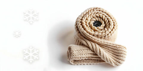 Fototapeta premium Stylish Winter Scarf Icon - Minimalist Vector Illustration Isolated on White for Fashion Infographics and Product Displays