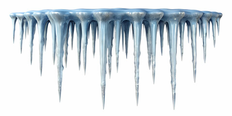 3D Icicles Icon Set - Vectorized Winter Weather Element Isolated on White Background for Infographics & Product Presentations