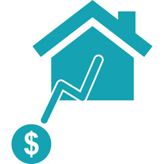 Growth, home facilities, house price icon