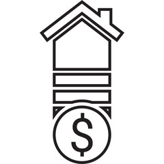 Growth, house, property price icon