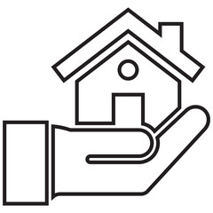 Hand, home loan, house icon