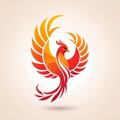 Obraz premium Fiery Phoenix Illustration - Symbol of Rebirth
