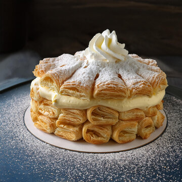 Delicious Vanilla Cream Puff Pastry Called Cremsnit