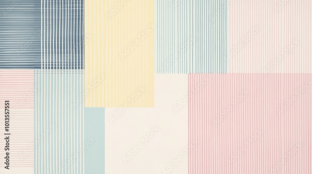 Poster minimalistic geometric lines pattern with evenly spaced horizontal and vertical lines in soft pastel