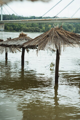 Danube river overflow Novi Sad Serbia