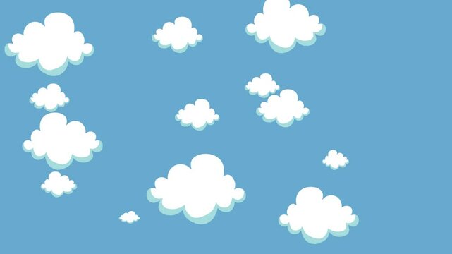 Animation of moving clouds in cartoon style