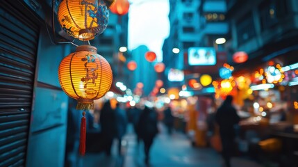 Vibrant Adventure in an Asian City During New Year