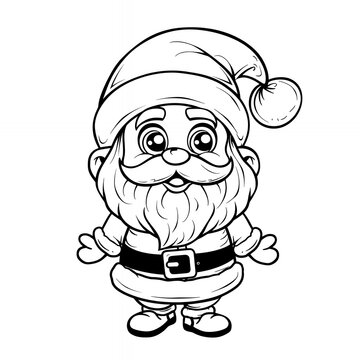 recommend clip art: Cartoon Santa Claus with big eyes and a smiling expression.
