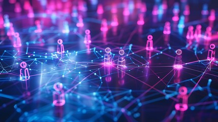 Obraz premium Exploring the Dynamic World of 3D Networking and Digital Connections in Modern Society