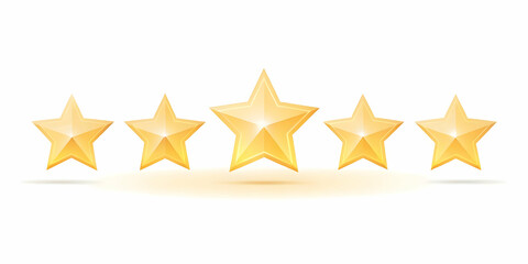 Fototapeta premium Flat Floating Glowing Stars for Cyber Monday: Customer Satisfaction Review Ratings in Minimalist Vector Design for Infographics