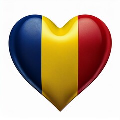 Fototapeta premium ルーマニアの国旗のハート(Heart of Romania flag on white.) 