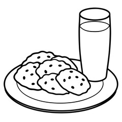 A plate of cookies and a glass of milk left for Santa