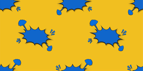 Seamless Comic Effect Yellow Blue Style