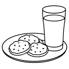 A plate of cookies and a glass of milk left for Santa