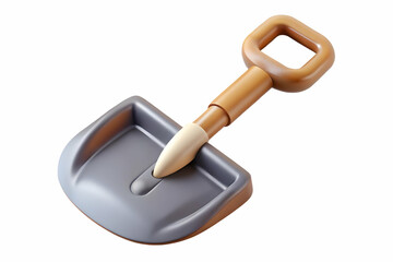 Simple Snow Shovel Icon with Wooden Handle Isolated on White Background for Winter Infographics and Outdoor Product Promotions