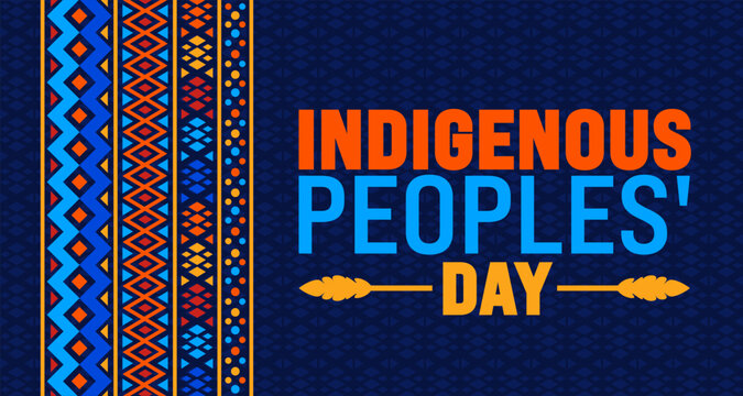 Indigenous peoples' Day ornament background or banner design template is observed every year in October. Holiday concept. Template for card, poster, placard, template.