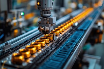 Automated Assembly Line Featuring Robotic Precision Machinery