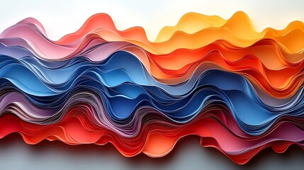 Fototapeta premium Mesmerizing Swirls of Colorful Paper Creating a Visual Symphony of Abstract Waves and Layers