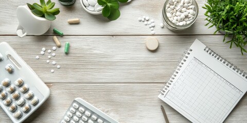 Personalized Medication Management System on a Home Desk with a Planner