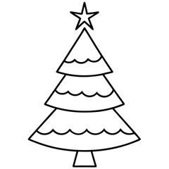 Fototapeta premium A simple Christmas tree with a single star on top