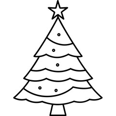 Fototapeta premium A simple Christmas tree with a single star on top