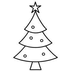 Fototapeta premium A simple Christmas tree with a single star on top