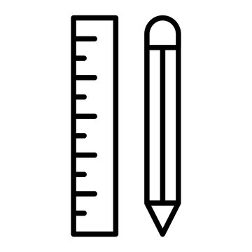 recommend clip art: Pencil and ruler crossed outline icon