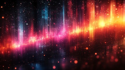 A Stunning Explosion of Color and Light in an Abstract Digital Glitch Art Creation