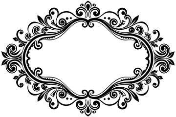 Elegant ornamental border silhouette vector illustration 