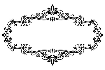 Elegant ornamental border silhouette vector illustration 