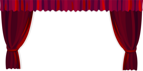 Theatre Curtains, red velvet theatre curtains