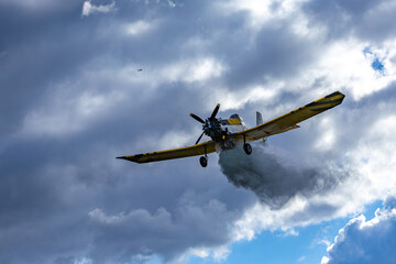 A light aircraft for extinguishing fires from the air in a rescue operation