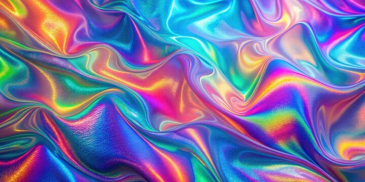 Vibrant, grainy, iridescent holographic gradient background featuring psychedelic, colourful patterns reminiscent of 80s and 90s style trends, perfect for modern business and branding.