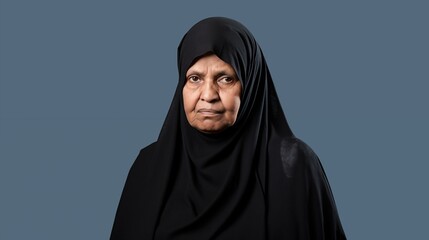 Portrait of arab very old woman isolated
