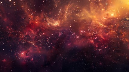 Obraz premium Fiery Cosmic Explosion in a Luminous Galactic Nebula