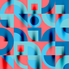 Neo memphis geometric pattern with circles, squares. Pop art abstract background for covers, banners, flyers and posters and other templates