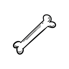 Halloween bone line drawing isolated background. Vector illustration