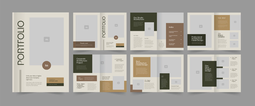modern architecture portfolio, photographer portfolio layout template, interior portfolio brochure design