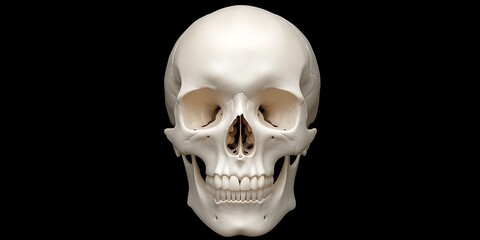 Fototapeta premium Highly detailed human skull. Slightly cracked and weathered.