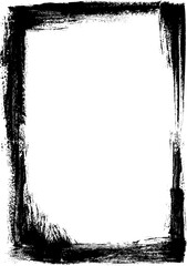 Grunge frame border texture, paint brush stroke frame.