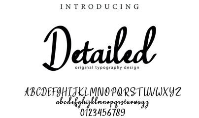 Detailed  Font Stylish brush painted an uppercase vector letters, alphabet, typeface