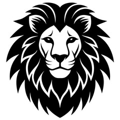 Lion head silhouette vector illustration