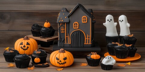 Obraz premium Spooky Halloween Dessert Table